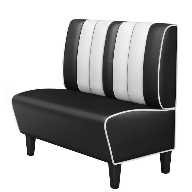 Top-Angebot AMERICAN 1 | Dinerbank | B:H 100 x 103 cm | Gestreift | Schwarz | Leder