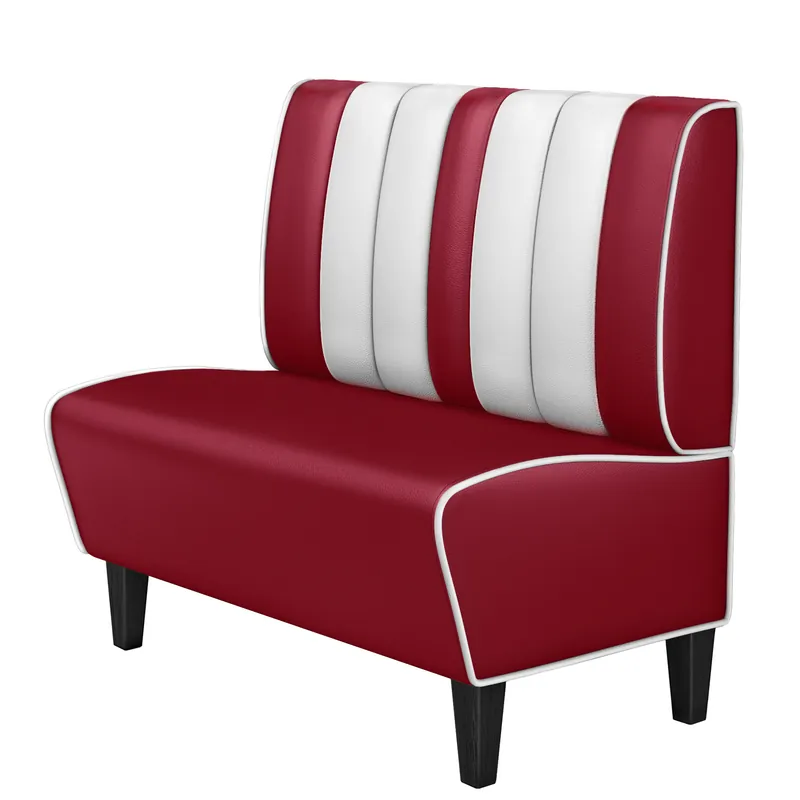 AMERICAN 1 | Dinerbank | B:H 100 x 103 cm | Gestreift | Rot | Leder Kracherpreis