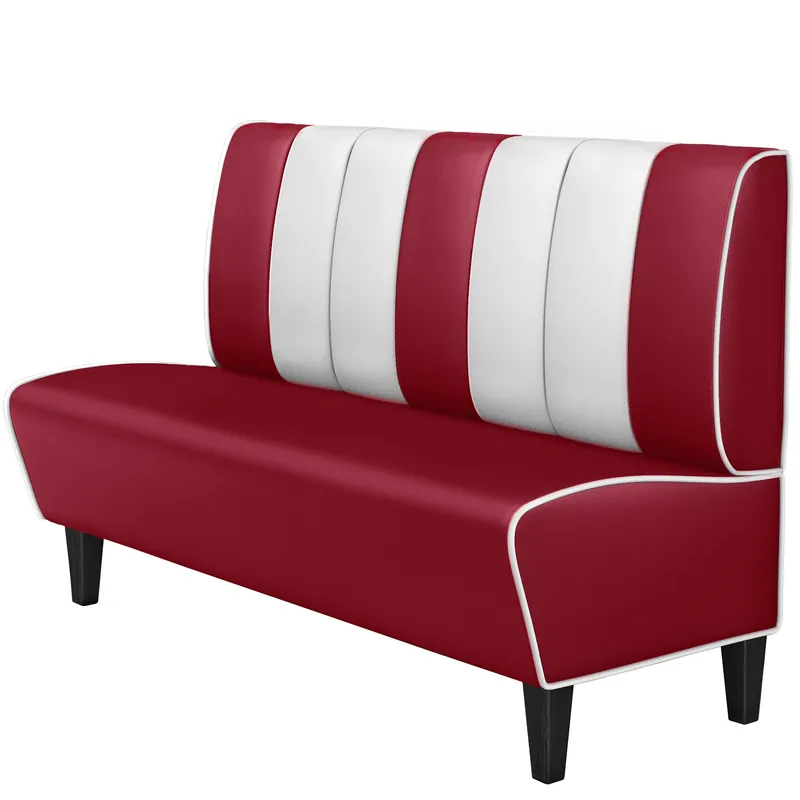 AMERICAN 1 | Dinerbank | B:H 160 x 103 cm | Gestreift | Rot | Leder Markenware