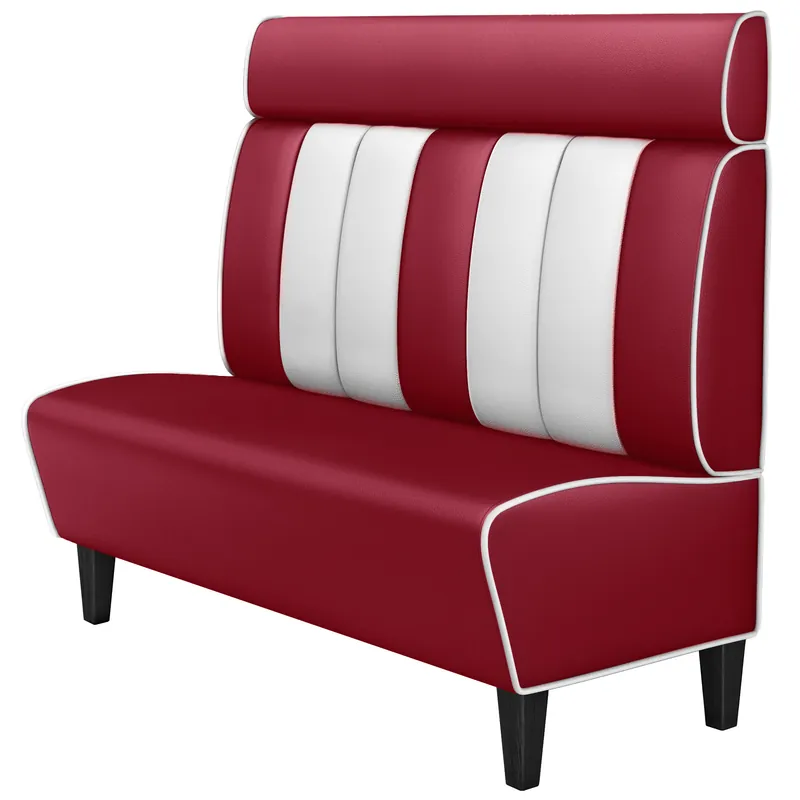 AMERICAN 1 | Dinerbank | B:H 140 x 128 cm | Gestreift | Rot | Leder Billig