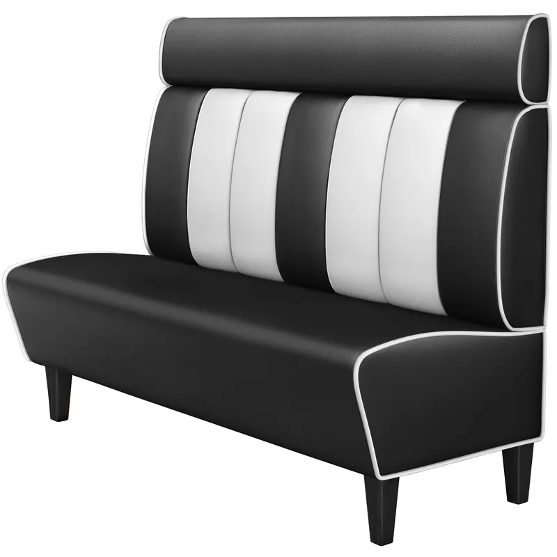 Sofort Bestellen AMERICAN 1 | Dinerbank | B:H 160 x 128 cm | Gestreift | Schwarz | Leder