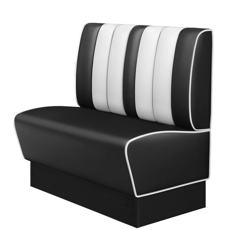 Wochenendangebot AMERICAN 2 | Dinerbank | B:H 100 x 103 cm | Gestreift | Schwarz | Leder