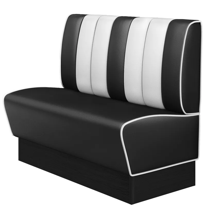 AMERICAN 2 | Dinerbank | B:H 120 x 103 cm | Gestreift | Schwarz | Leder Neue Kollektion