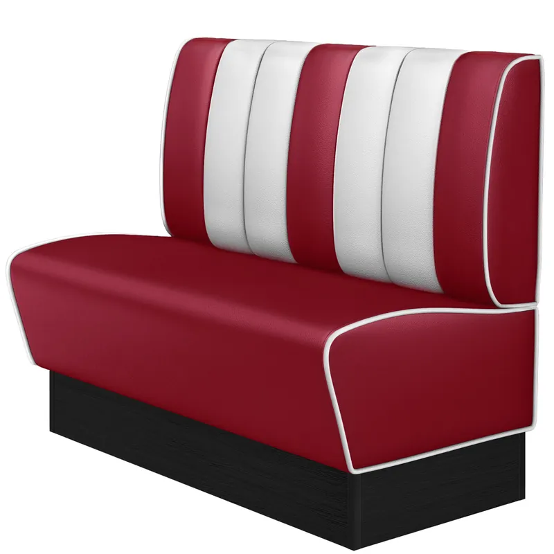 AMERICAN 2 | Dinerbank | B:H 120 x 103 cm | Gestreift | Rot | Leder Kracherpreis