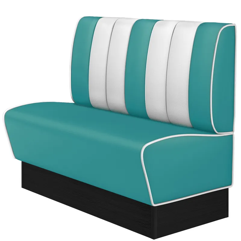 AMERICAN 2 | Dinerbank | B:H 120 x 103 cm | Gestreift | Türkis | Leder Beliebt