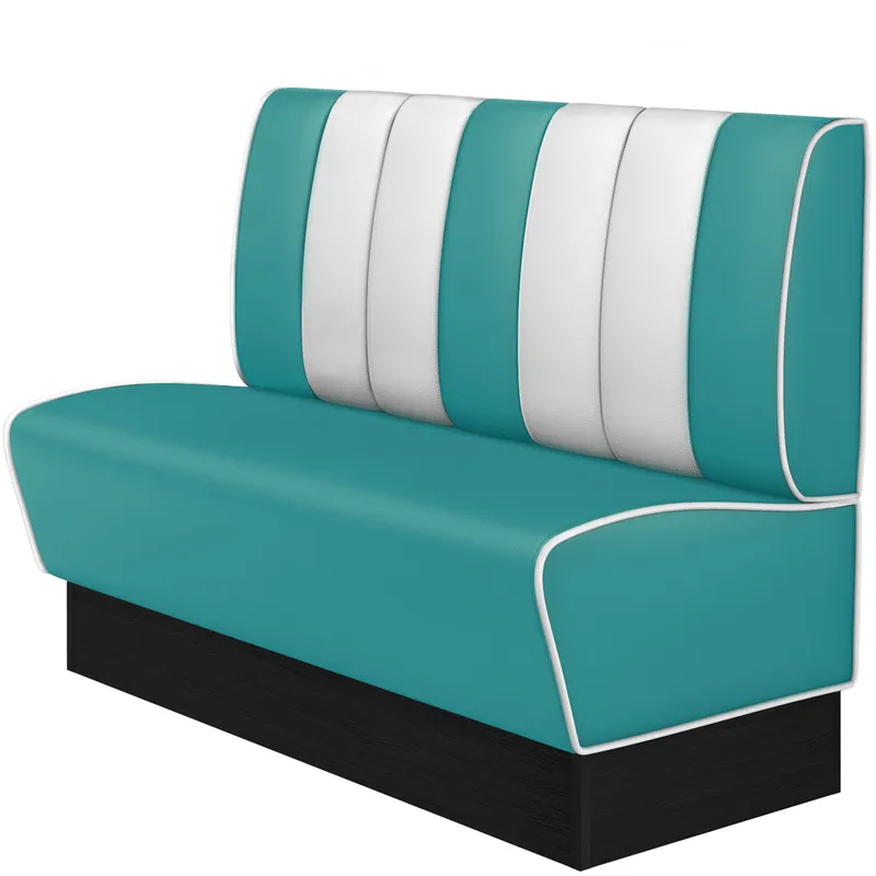 AMERICAN 2 | Dinerbank | B:H 140 x 103 cm | Gestreift | Türkis | Leder Preisknaller