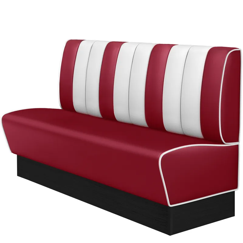 AMERICAN 2 | Dinerbank | B:H 180 x 103 cm | Gestreift | Rot | Leder Bestseller