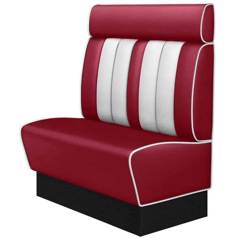 Sofort Bestellen AMERICAN 2 | Dinerbank | B:H 100 x 128 cm | Gestreift | Rot | Leder