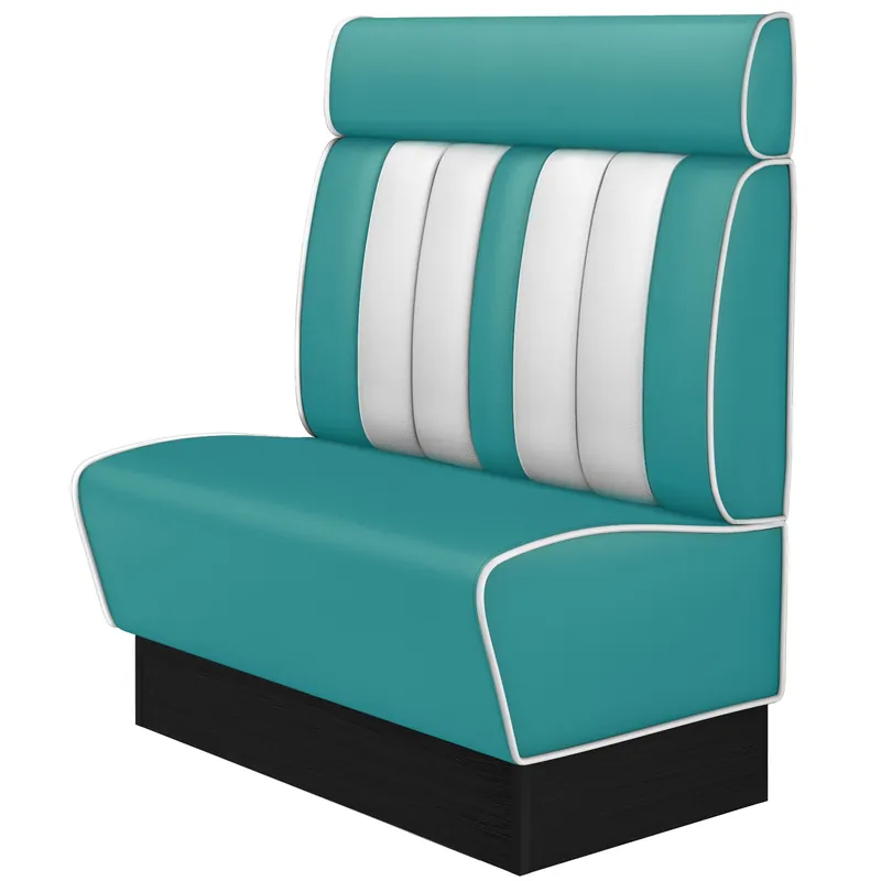 Super-Preis AMERICAN 2 | Dinerbank | B:H 100 x 128 cm | Gestreift | Türkis | Leder