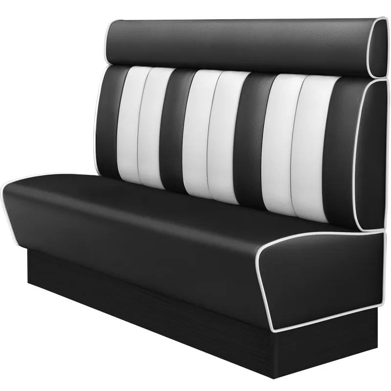 AMERICAN 2 | Dinerbank | B:H 180 x 128 cm | Gestreift | Schwarz | Leder Beliebt