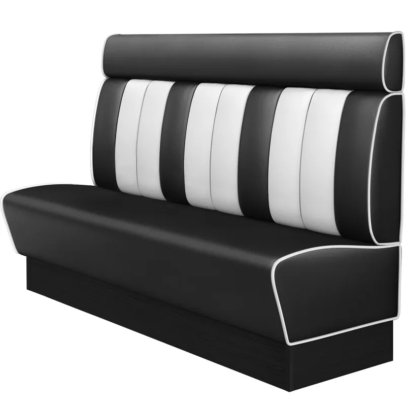 AMERICAN 2 | Dinerbank | B:H 200 x 128 cm | Gestreift | Schwarz | Leder Preisknaller