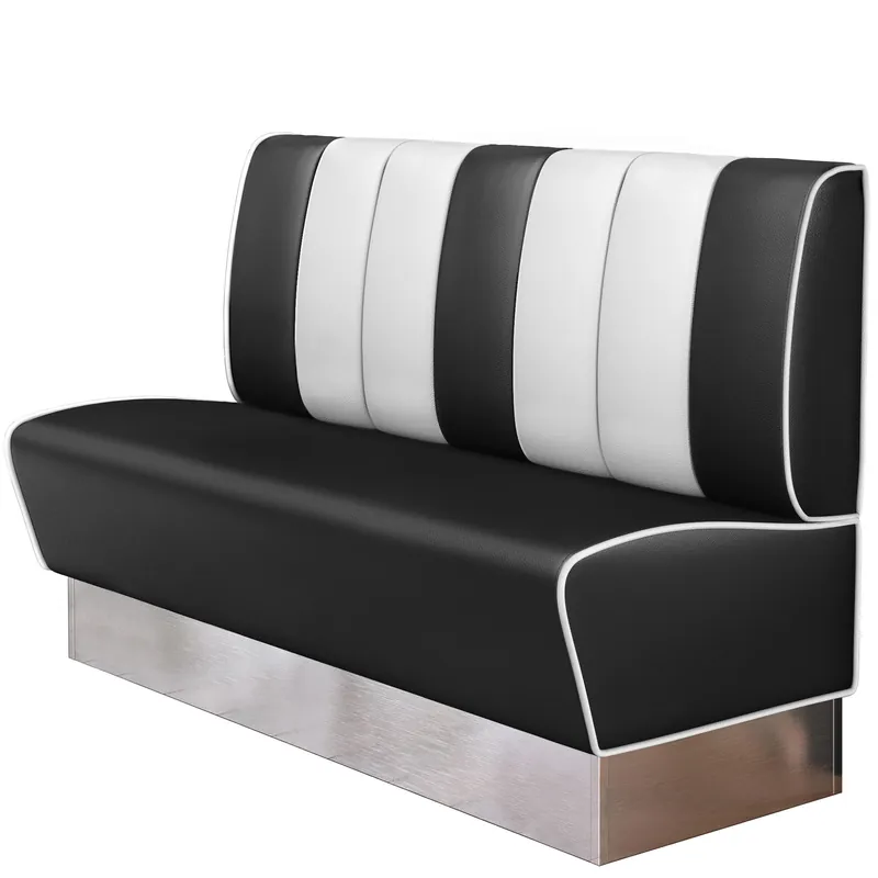 Sofort Bestellen AMERICAN 3 | Dinerbank | B:H 160 x 103 cm | Gestreift | Schwarz | Leder