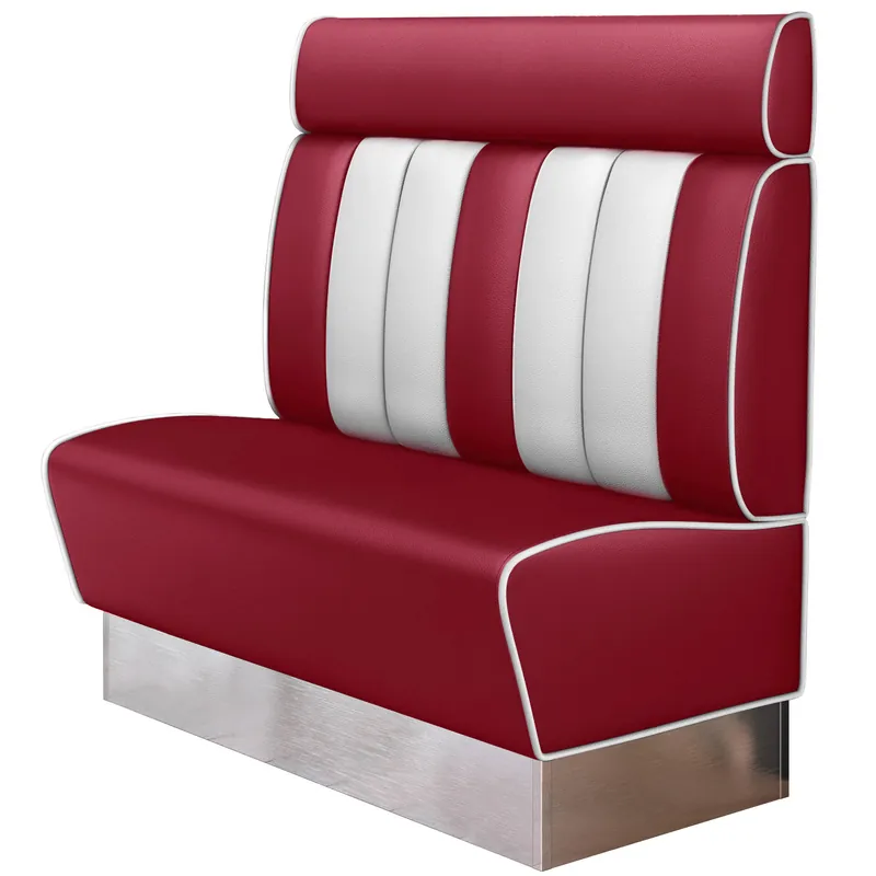 Sofort Bestellen AMERICAN 3 | Dinerbank | B:H 180 x 103 cm | Gestreift | Rot | Leder