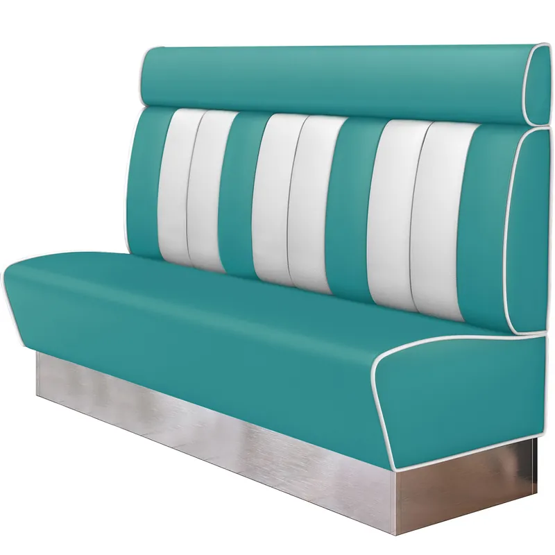 AMERICAN 3 | Dinerbank | B:H 200 x 128 cm | Gestreift | Türkis | Leder Direkt Vom Hersteller