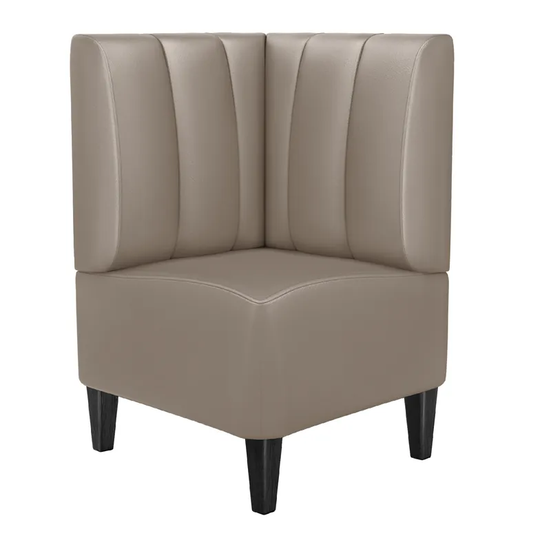 Aktuell MIAMI | Gastro Eckbank | B:H 64 x 103 cm | Taupe | Gestreift | Leder