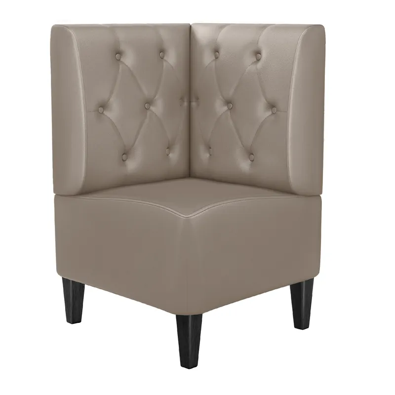 Zertifiziert MIAMI | Gastro Eckbank | B:H 64 x 103 cm | Taupe | Chesterfield Raute | Leder