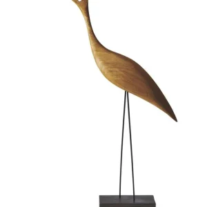 Bestpreis Warmer nordischer Schnabelvogel Großer Reiher 19 x 36 cm – geölte Eiche