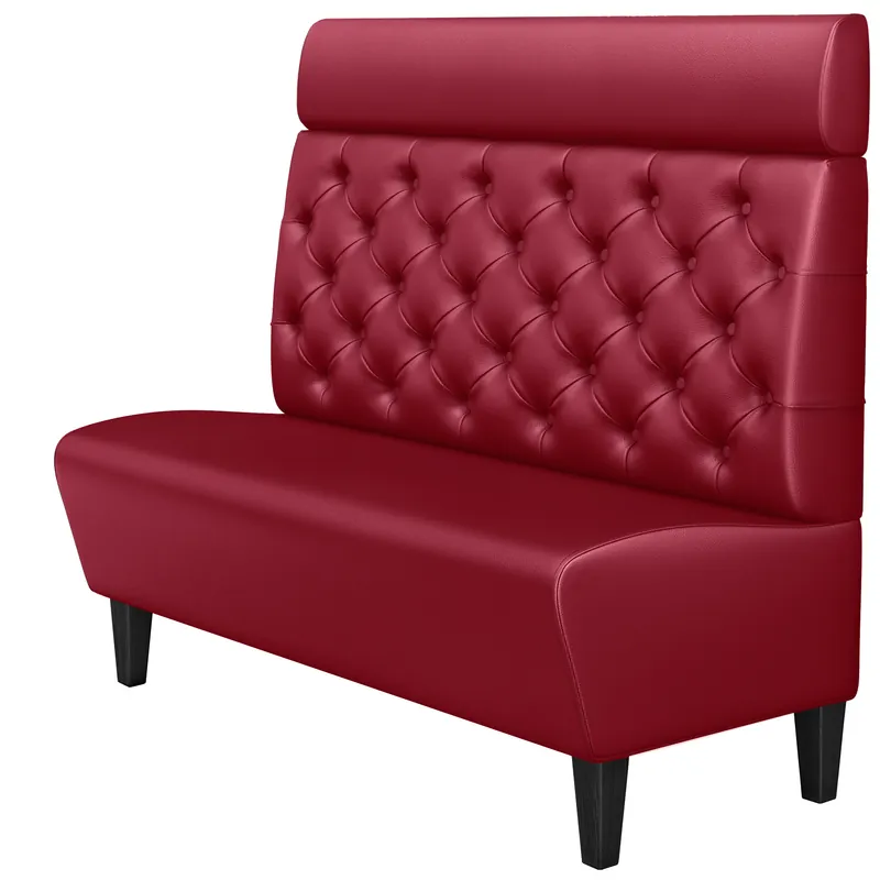 Zertifiziert MIAMI | Gastrobank | B:H 100 x 128 cm | Rot | Chesterfield | Leder
