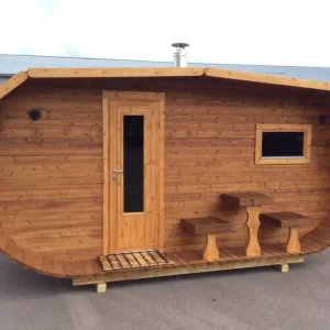 Arctic Saunafass Oval 5 240x500cm Thermoholz, Rot Markenprodukt