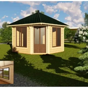 5 Eck Pavillon Siena 8,6 m2, schwarz Neu Im Sortiment