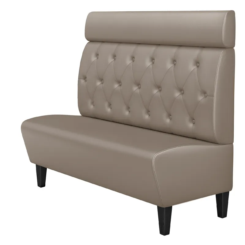 Zertifiziert MIAMI | Gastrobank | B:H 160 x 128 cm | Taupe | Chesterfield Raute | Leder