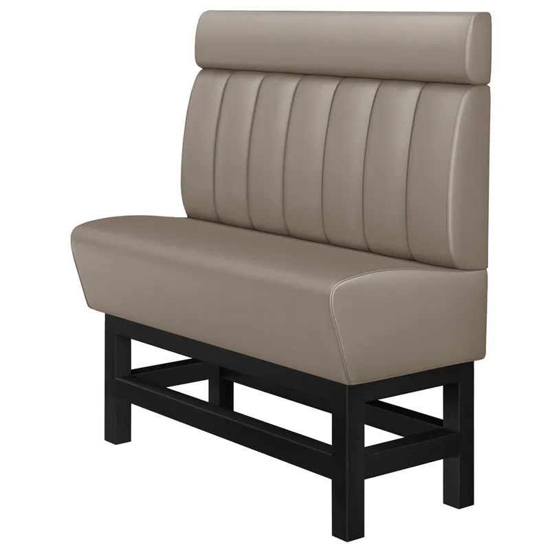 Zertifiziert MIAMI | Gastro Hochbank | B:H 100 x 158 cm | Taupe | Gestreift | Leder