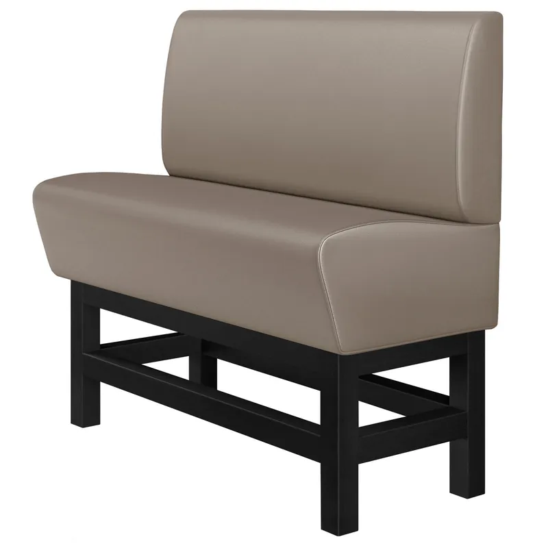 Zertifiziert MIAMI | Gastro Hochbank | B:H 140 x 133 cm | Taupe | Glatt | Leder