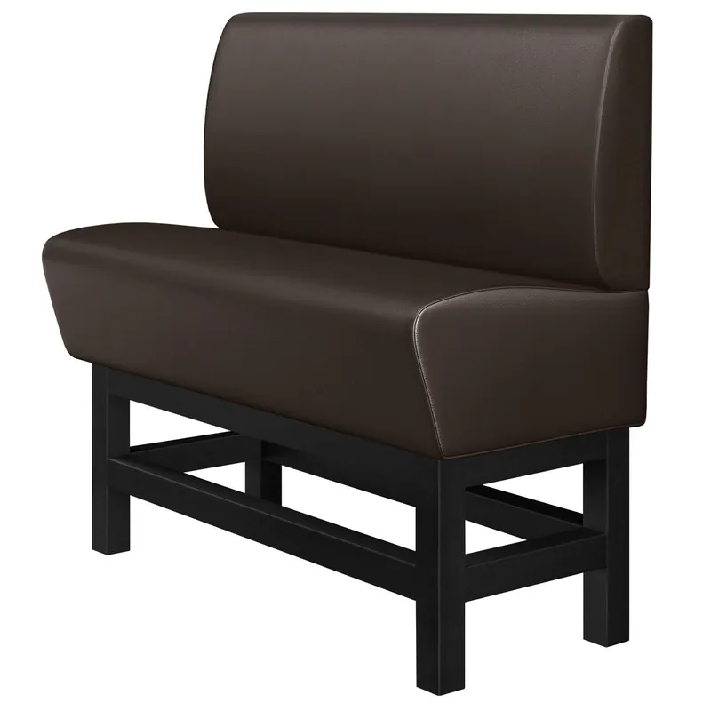 Sonderaktion MIAMI | Gastro Hochbank | B:H 160 x 133 cm | Dunkelbraun | Glatt | Leder