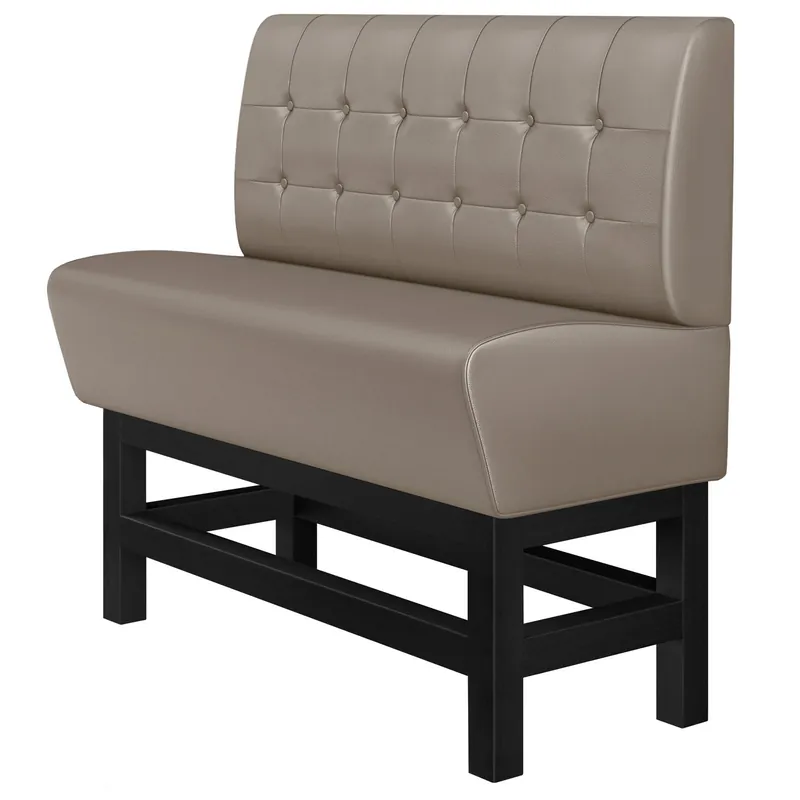 Schnäppchen MIAMI | Gastro Hochbank | B:H 160 x 133 cm | Taupe | Chesterfield Button | Leder