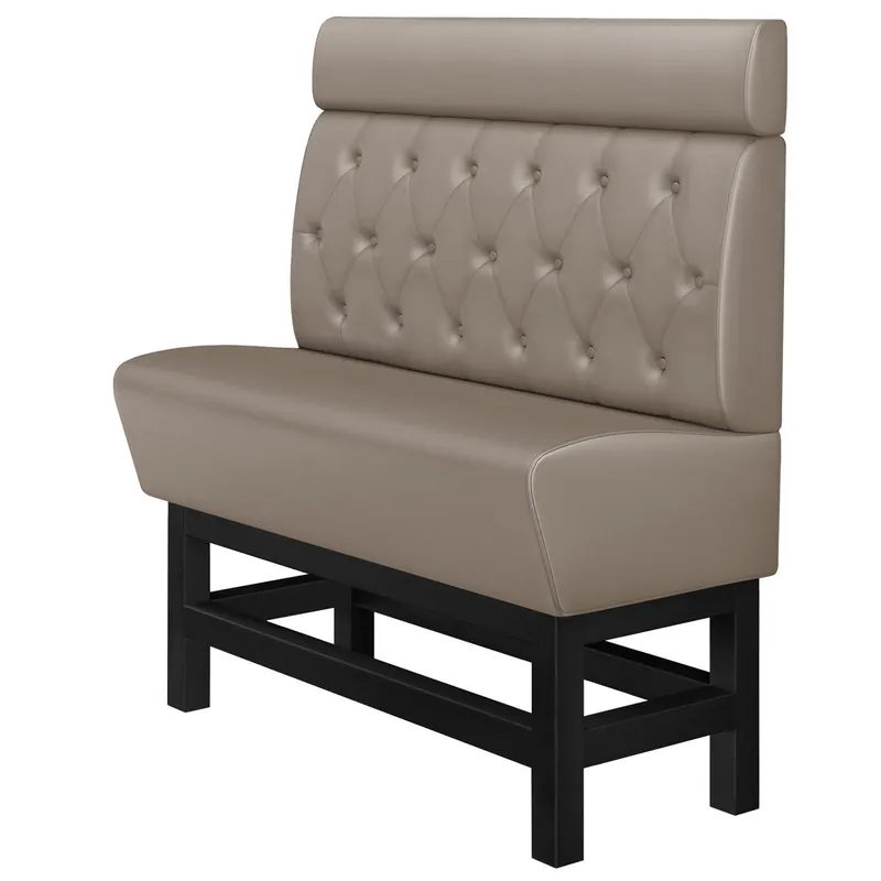 Solange Der Vorrat Reicht MIAMI | Gastro Hochbank | B:H 180 x 158 cm | Taupe | Chesterfield Raute | Leder