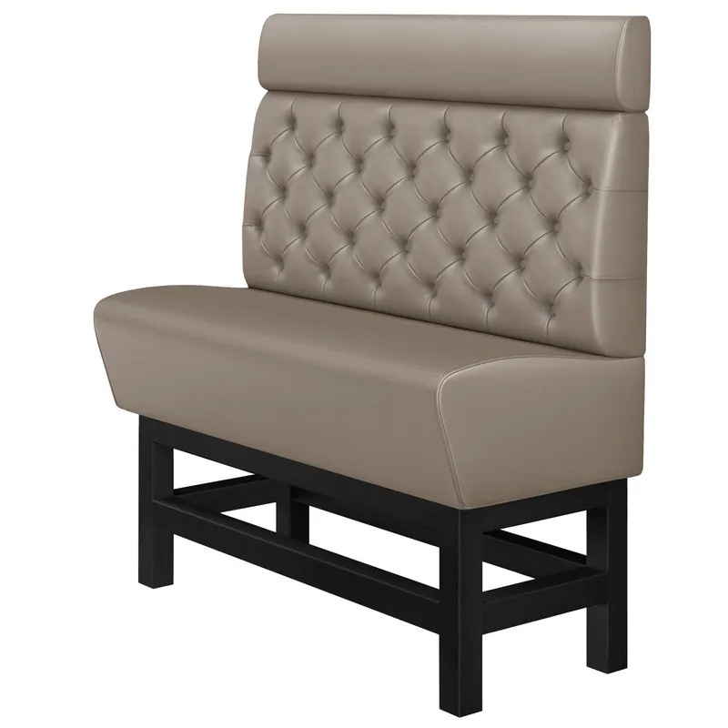 Aktuell MIAMI | Gastro Hochbank | B:H 180 x 158 cm | Taupe | Chesterfield | Leder