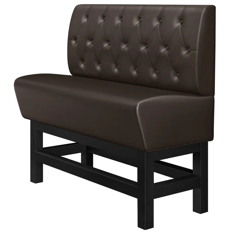 Aktuell MIAMI | Gastro Hochbank | B:H 200 x 133 cm | Braun | Chesterfield Raute | Leder