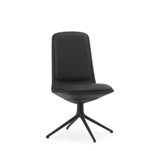 Meistverkauft Normann Copenhagen Off Chair Lav m. Pude H: 100,8 cm – Schwarz/Ultra-Leder Schwarz