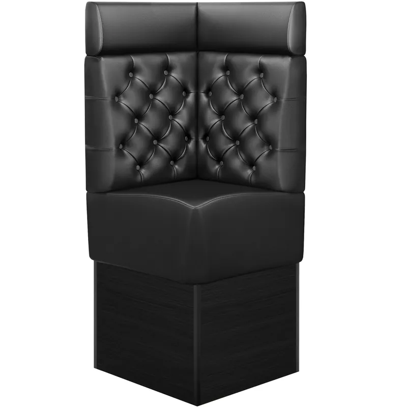 Sofort Bestellen DENVER | Gastro Eckbank | B:H 64 x 158 cm | Schwarz | Chesterfield | Leder