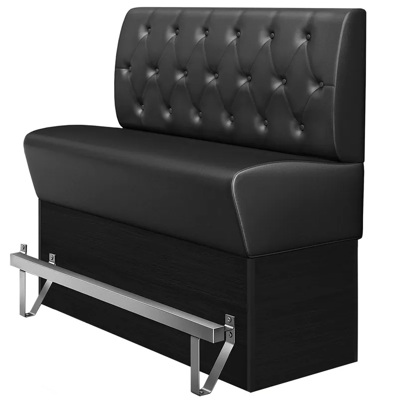 Aktuell DENVER | Gastro Hochbank | B:H 100 x 133 cm | Schwarz | Chesterfield Raute | Leder