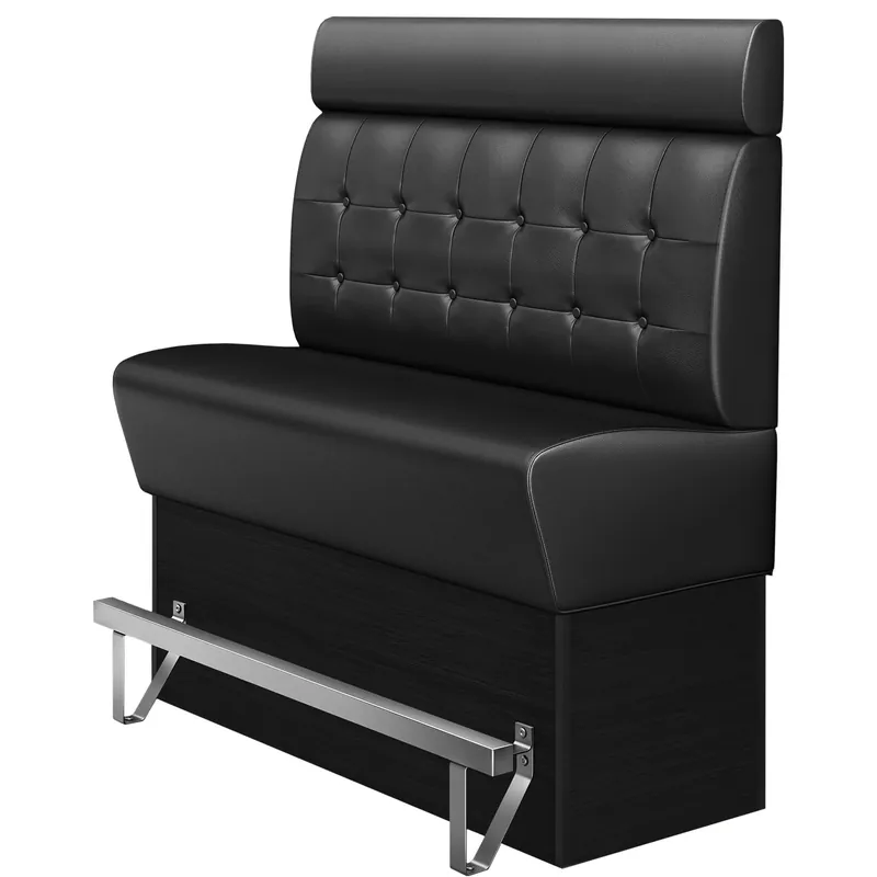 Sofort Bestellen DENVER | Gastro Hochbank | B:H 120 x 158 cm | Schwarz | Chesterfield Button | Leder