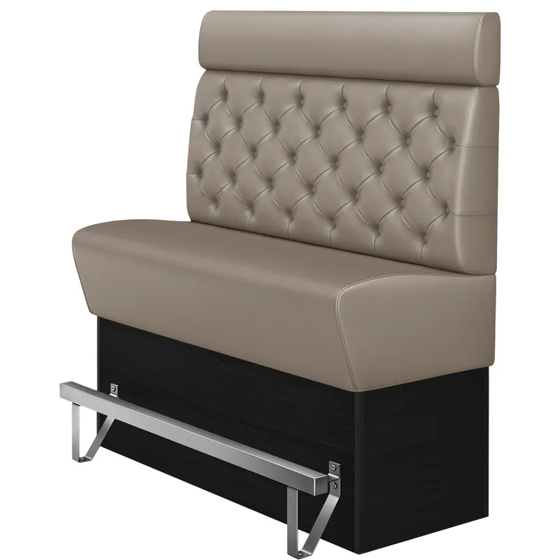 Super-Preis DENVER | Gastro Hochbank | B:H 120 x 158 cm | Taupe | Chesterfield | Leder