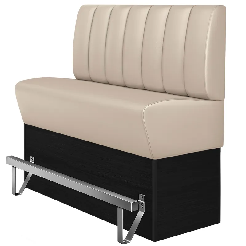 Super-Preis DENVER | Gastro Hochbank | B:H 140 x 133 cm | Creme | Gestreift | Leder