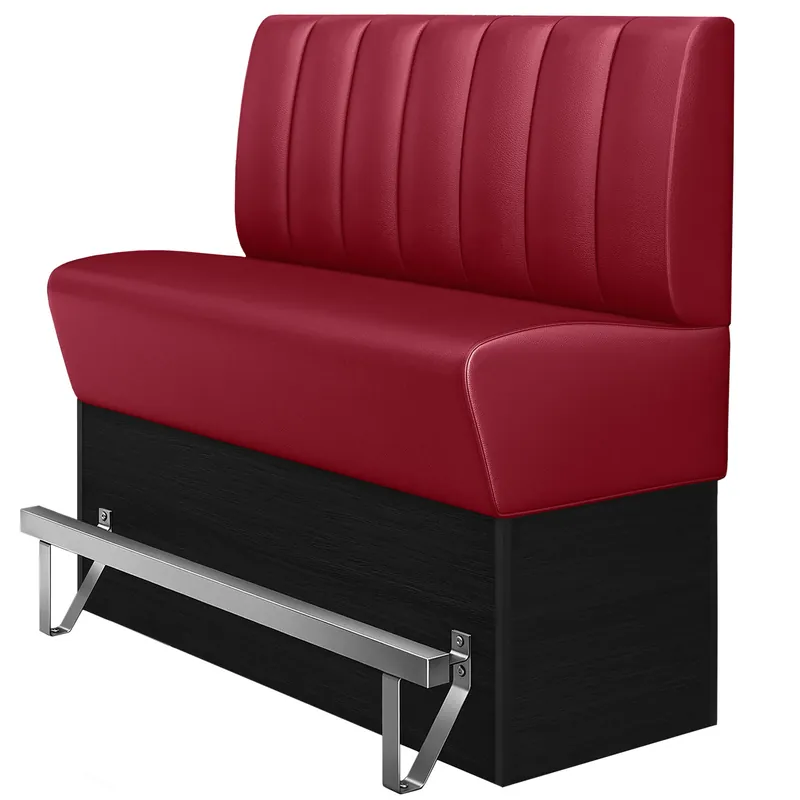 Top-Seller DENVER | Gastro Hochbank | B:H 140 x 133 cm | Rot | Gestreift | Leder