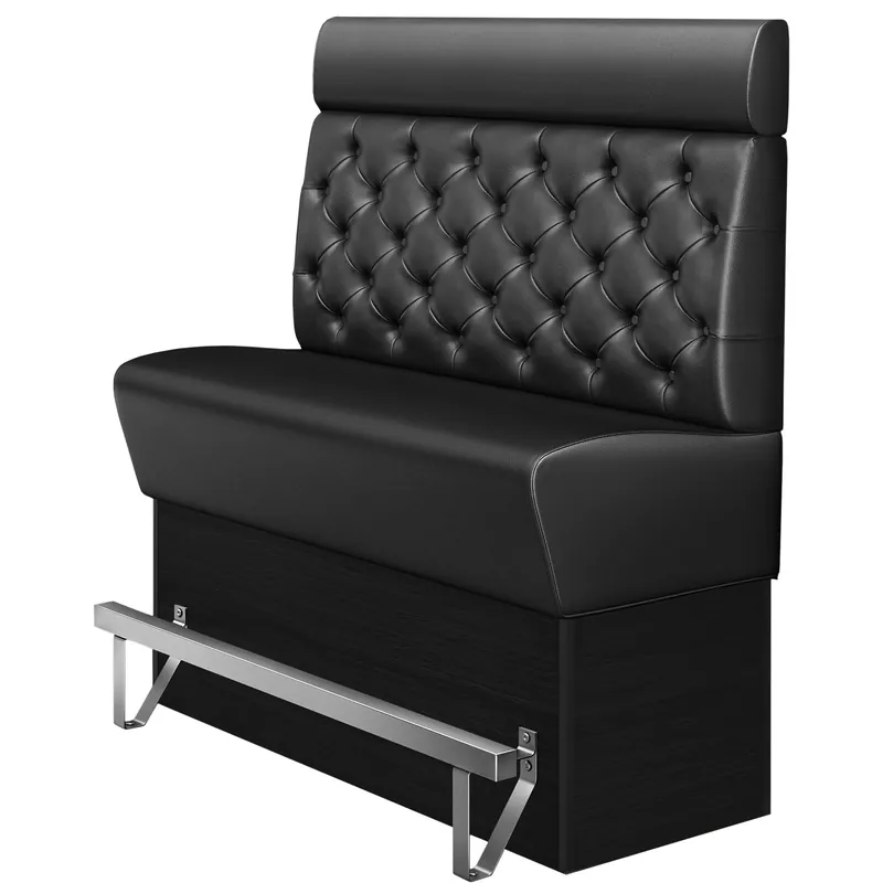 Sonderangebot DENVER | Gastro Hochbank | B:H 180 x 158 cm | Schwarz | Chesterfield | Leder