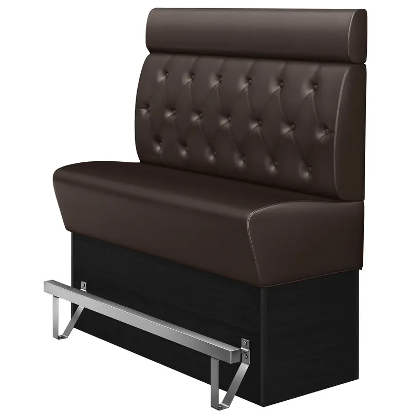 Abverkauf DENVER | Gastro Hochbank | B:H 180 x 158 cm | Braun | Chesterfield Raute | Leder