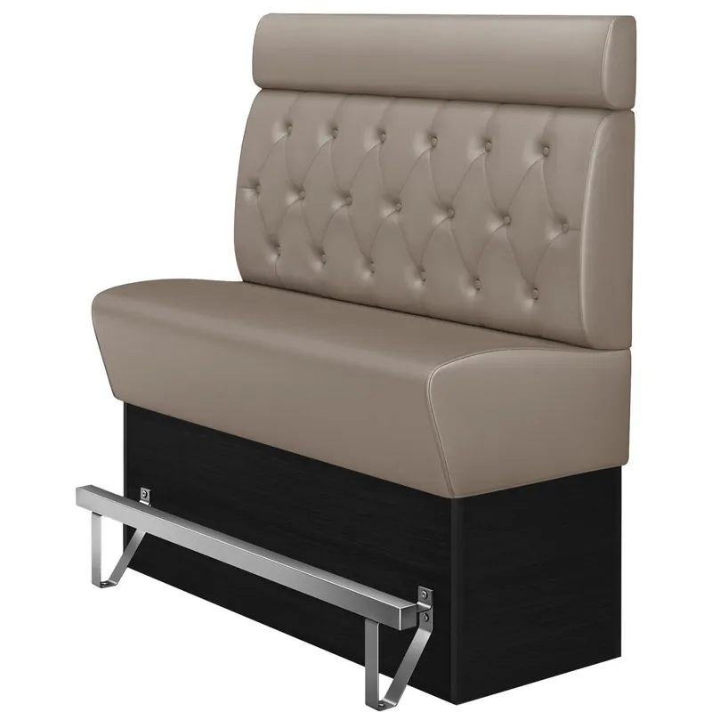 Super-Preis DENVER | Gastro Hochbank | B:H 180 x 158 cm | Taupe | Chesterfield Raute | Leder