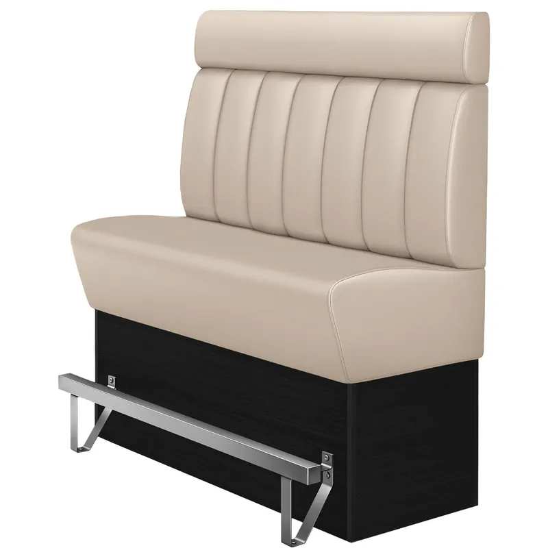 Super-Preis DENVER | Gastro Hochbank | B:H 180 x 158 cm | Creme | Gestreift | Leder