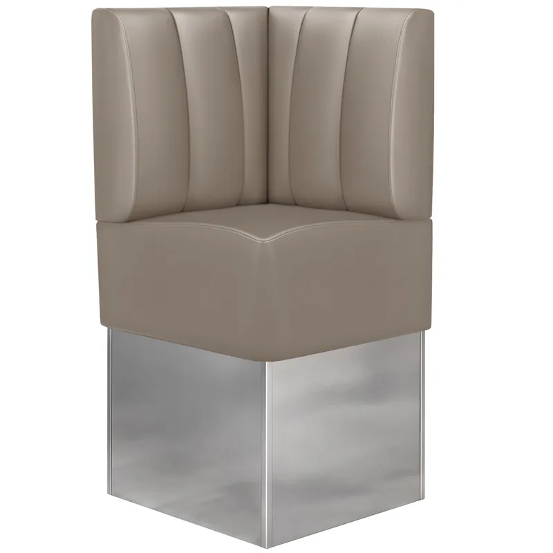 Sonderaktion DALLAS | Gastro Eckbank | B:H 64 x 133 cm | Taupe | Gestreift | Leder