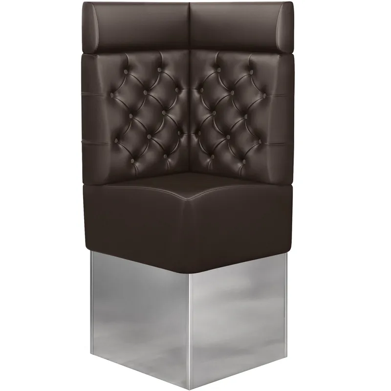 Top-Angebot DALLAS | Gastro Eckbank | B:H 64 x 158 cm | Braun | Chesterfield | Leder