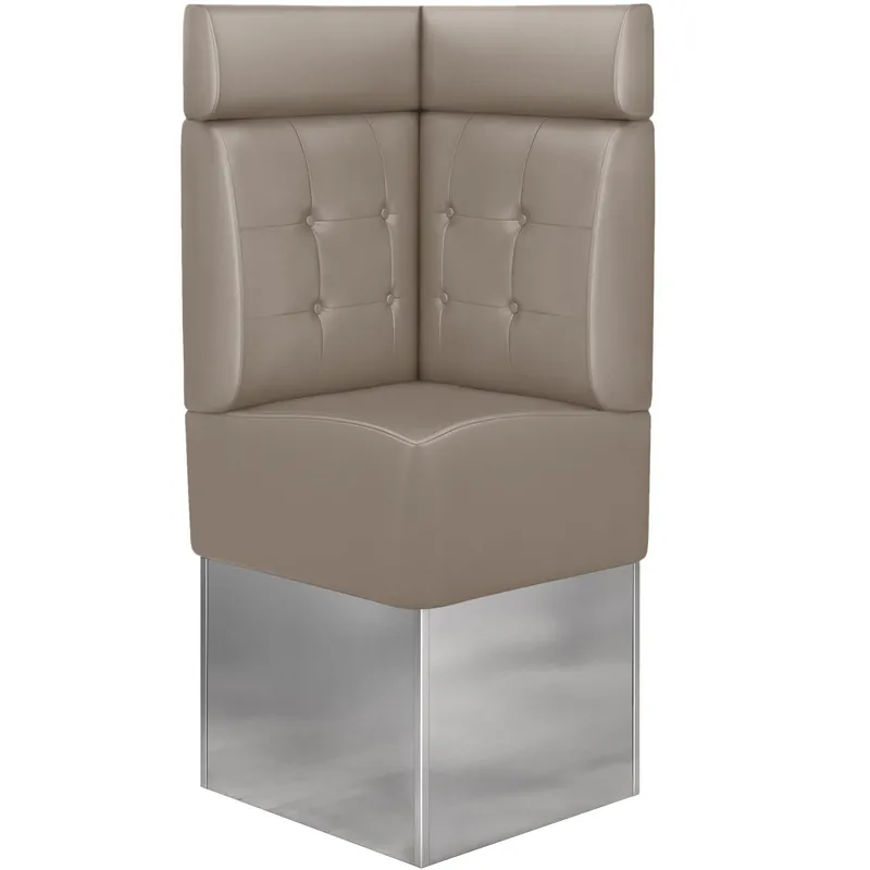 Aktuell DALLAS | Gastro Eckbank | B:H 64 x 158 cm | Taupe | Chesterfield Button | Leder