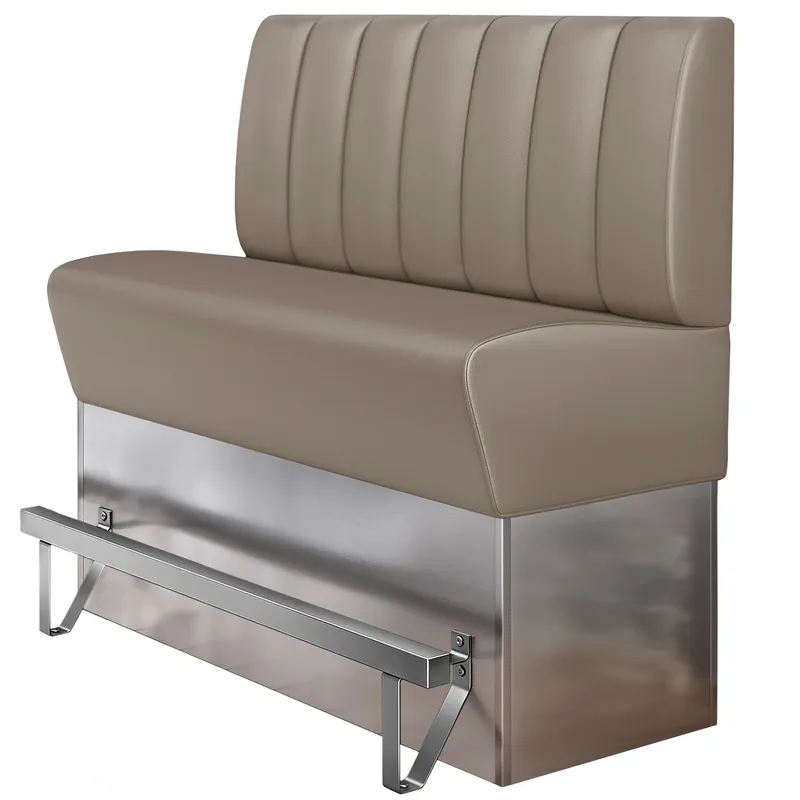 Sonderangebot DALLAS | Gastro Hochbank | B:H 100 x 133 cm | Taupe | Gestreift | Leder