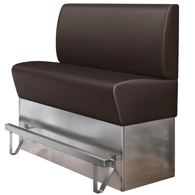 Aktuell DALLAS | Gastro Hochbank | B:H 120 x 133 cm | Braun | Glatt | Leder