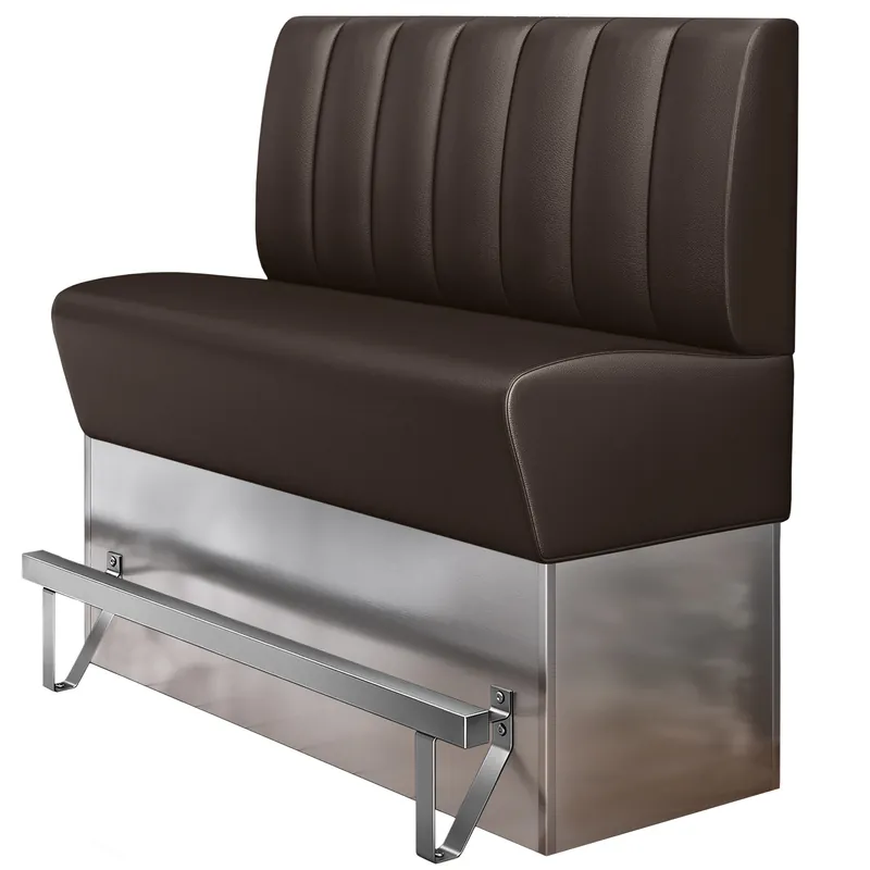 Wochenendangebot DALLAS | Gastro Hochbank | B:H 120 x 133 cm | Braun | Gestreift | Leder