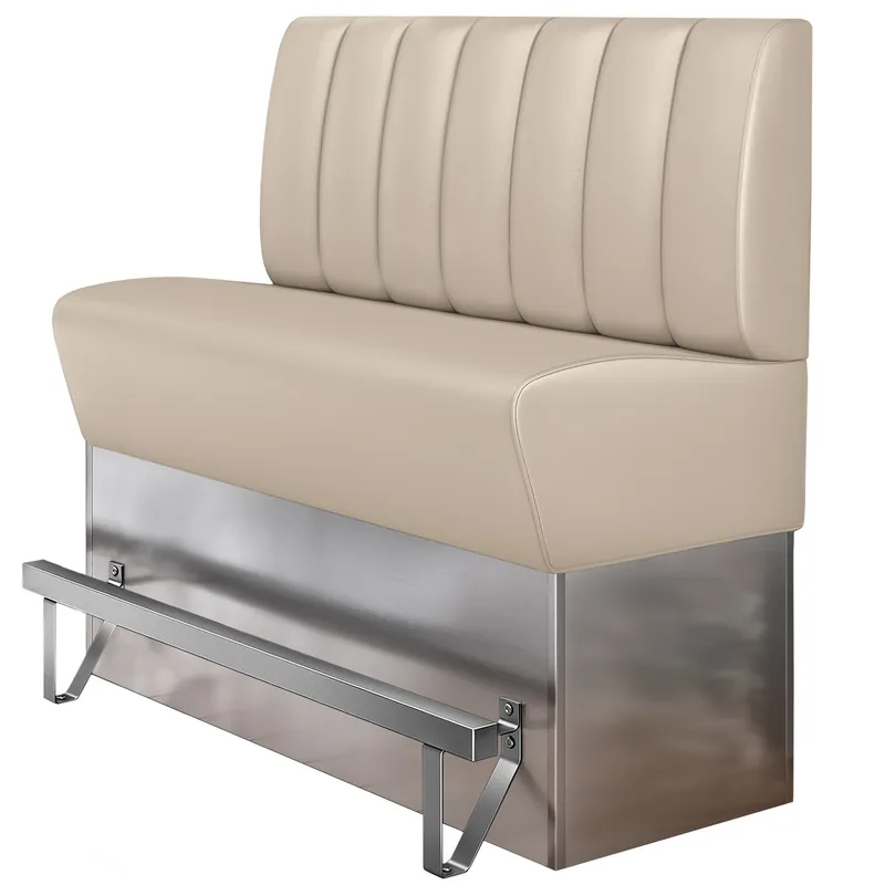 Wochenendangebot DALLAS | Gastro Hochbank | B:H 120 x 133 cm | Creme | Gestreift | Leder